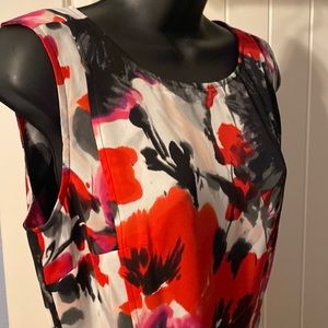 Floral print belted sheath dress